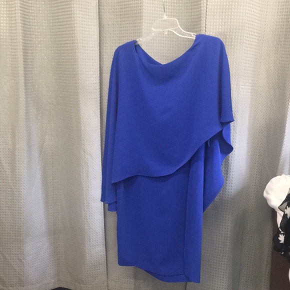 NWOT Trina Turk cobalt Blue cocktail dress flowy flattering beautiful fast ship - Picture 1 of 8